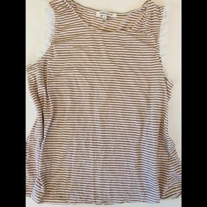 Rose+Olive Tan/White Blouse